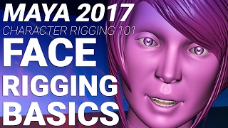 MAYA 2017 CHARACTER FACE RIGGING TUTORIAL  BASIC JOINTS AND SKINNING [upl. by Aicilic]