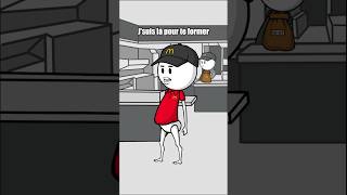 Partie 1  Le premier jour à McDo 🍟 ​⁠antoinebordes shorts animation humour drole sketch [upl. by Ahsilram130]