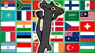 Toothless Dancing in different countries [upl. by Lydnek]