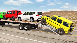 Flatbed Truck Mcqueen  Transportation with Truck  Pothole vs Car 167  BeamNGDrive [upl. by Utica265]