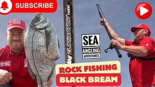 Shore Fishing UK  Rock Fishing For Black Bream  Sea Fishing Uk  Specimen Hunter  Monster Fish🚨 [upl. by Maguire]