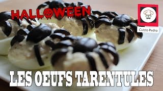 Recette halloween facile et rapide les oeufs tarentules [upl. by Parrisch]