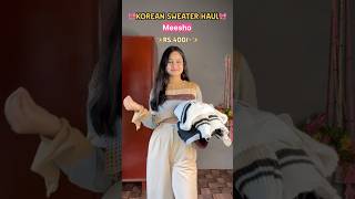 Meesho Cute korean sweaters🤌🌷 meeshohaul korean koreanoutfitideas pinteresty halfsweater [upl. by Norrat]