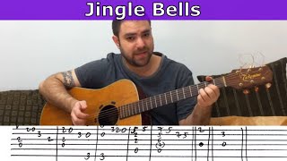 Fingerstyle Tutorial Jingle Bells  Guitar Lesson w TAB [upl. by Terchie]