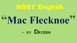 Mac Flecknoe  Part B  HSST [upl. by Godber354]