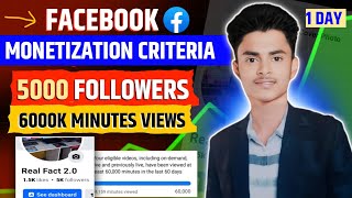 सिर्फ 1 दिन में 5000 Follower और 60k मिनट Watchtime पूरा  Facebook Followers kaise Badhaye 2024 [upl. by Mashe384]