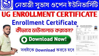 NSOU UG ENROLLMENT CERTIFICATE DOWNLOAD  UG Enrollment Certificate Download Process Step by Step [upl. by Naerad]