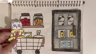 💸paperdiy💸 Grocery store🥕 ASMR 식료품점 종이놀이 paper play [upl. by Ushijima407]