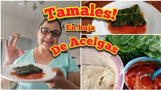 🥬RECETA TAMALES ENVUELTOS 🌶️EN HOJAS DE ACELGA [upl. by Noemis]