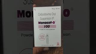 Monocef O 100 Syrup Uses in Hindi  medicineknowledge shortvideo [upl. by Yenffad]