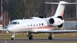 Gulfstream Aerospace G450 MKBBG Landing amp Take Off at Airport BernBelp [upl. by Sremmus]