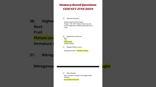 Memory Based Questions CSIR NET JUNE 2024 Life Sciences  Exam Analysis csirnet [upl. by Llyrrad]