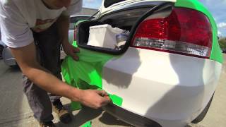 Peeling Plasti Dip BMW 135i Monster Green Rear Bumper [upl. by Aliuqat346]