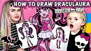 How to draw Draculaura easily Monster High Halloween drawing lessons [upl. by Ress600]