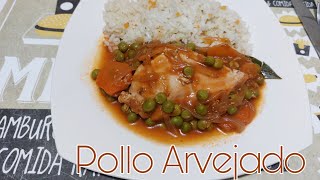 Pollo arvejado Receta simple rica y pocos ingredientes super ñami [upl. by Tekla]