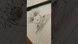 Gojo pen art howtodrawanimeboy anime animeart [upl. by Enelyam]