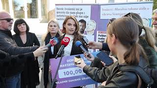 Ivana Runjić iz HDZa održala konferencija za medije ispred sjedišta stranke Centar [upl. by Anewor]