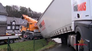 NaviOpfer Sattelzug fährt sich gnadenlos fest WilnsdorfRudersdorfNRW [upl. by Bahe]