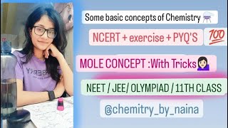 Some basic concepts of chemistry  Mole Concept  ChemistrybyNaina111 neet jee exam 11th [upl. by Nadya]