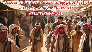 quotJosephs Brothers Return to Egypt A Test of Integrity and Family Bondsquot GENESIS 43134ytshorts [upl. by Yecam]