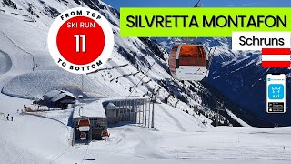 Silvretta Montafon Austria  ski run 11  Schruns from top to bottom [upl. by Lokkin306]