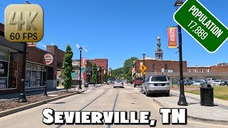 Driving Around Small Town Sevierville TN in 4k Video [upl. by Eibor]