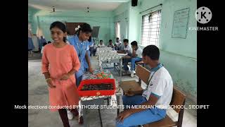 Mock elections conducted by 9th CBSE in meridian high school siddipet [upl. by Nniroc451]