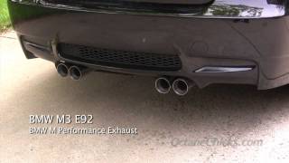 BMW M Performance Exhaust vs stock OEM exhaust on 2011 E92 M3 [upl. by Matrona]