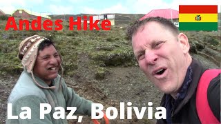 🇧🇴 Desolate EL CHORO Trail Bolivian Andes Hiking 4400Meter Altitude Budget Travel La Paz BOLIVIA [upl. by Morette]