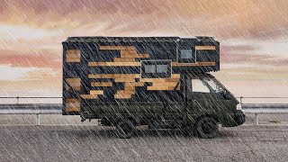 Rain sounds Truck Car Camping in Japan  Relaxing in the mobile Camper ASMR VLOG [upl. by Eecats952]