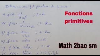 fonctions prmitivesmath 2bac sm [upl. by Aisatal566]