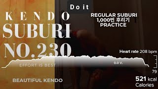 No230 Kendo solo suburi practice number 1000 times [upl. by Aliak]