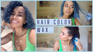 I colored my natural hair blue   Mofajang hair color wax review [upl. by Nywnorb]