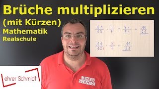 Brüche multiplizieren mit Kürzen  quotschlauequot Methode  spart Zeit  Lehrerschmidt [upl. by Jocelyn]