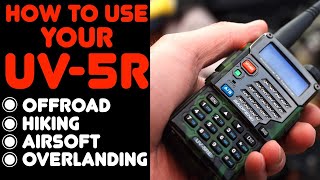 How To Program The Baofeng UV5R For OffRoading Hiking Airsoft Using The Keypad [upl. by Essej341]