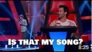 5 contestants on the voice who auditioned with a coaches song [upl. by Eoin967]