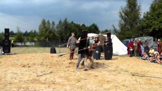 Spear and shield sparring Germanic warriors at Dymarki 2009 [upl. by Baggs]