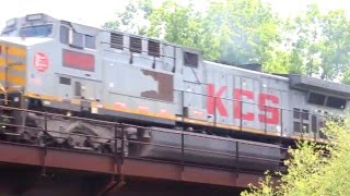 KCS 4623 leads a manifest over the Mission River w SampHC [upl. by Press]