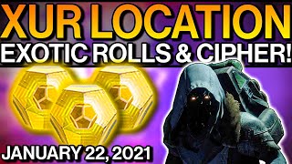 Destiny 2 Xur Location Exotic Rolls amp Cipher Xenology  January 22nd 2021 Beyond Light [upl. by Vivia]