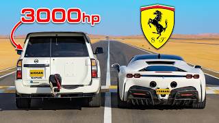 3000hp SUV vs Ferrari SF90 DRAG RACE [upl. by Waly]