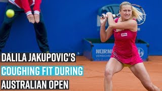 Dalila Jakupovics coughing fit during Australian Open [upl. by Vareck]