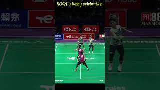 Koga Funny celebration Thomas Cup 2024 バドミントン shorts [upl. by Marduk]