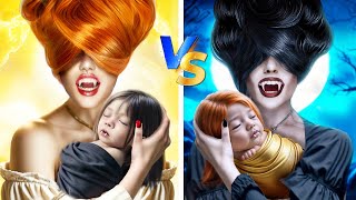 One Colored Makeover Challenge Vampire Day vs Vampire Night [upl. by Nnylanna]