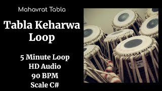 Tabla Keharwa Loop  5 Minutes  Scale C  90BPM  HD Audio  Mahavrat Tabla [upl. by Edak]