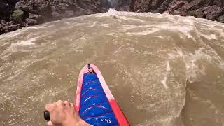 Canoeing Sockdolager Rapid mile 791 Grand Canyon June 2023LP view [upl. by Trueblood]