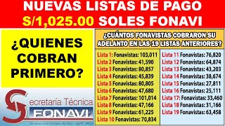 FONAVISTAS COBRARAN 1025 SOLES SE CONFIRMO QUE ACTUALIZARAN LAS LISTAS PARA INICIO DE PAGO [upl. by Eelrebmyk]