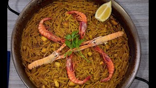 Receta auténtica Fideuà de Gandia  Fideuà de marisco [upl. by Lyris]