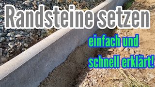 Randsteine setzen einfach Anleitung zum setzen von Rasenbordsteine setzen [upl. by Rentschler]