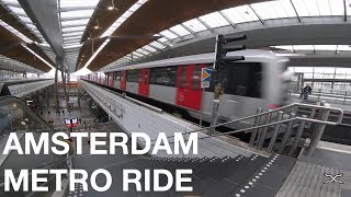 Riding the Amsterdam Metro and Train from Holendrecht to Centraal Station [upl. by Gibbeon]