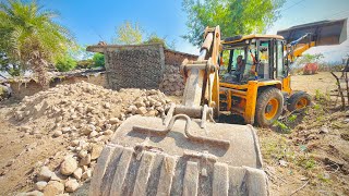 JCB 3dx Bucket Demolished Old House l JCB se gadde krne ka tarika l Home Foundation New Work [upl. by Esmerelda56]